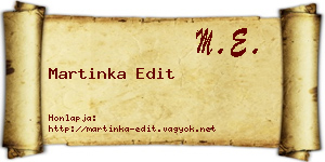 Martinka Edit névjegykártya